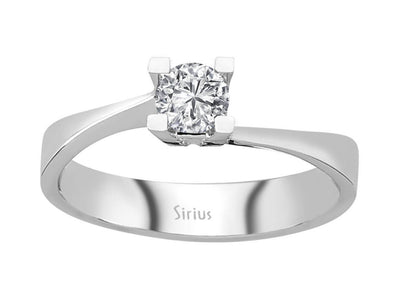 0.41 carat diamond solitaire ring in 14 carat white gold