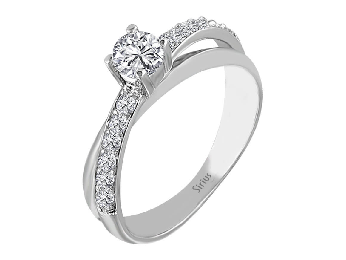 0,55 Carat Diamant Solitaire Ring in 585er 14 Karat Weißgold - handgefertigter Diamantschmuck aus Feingold | Sirius Diamant