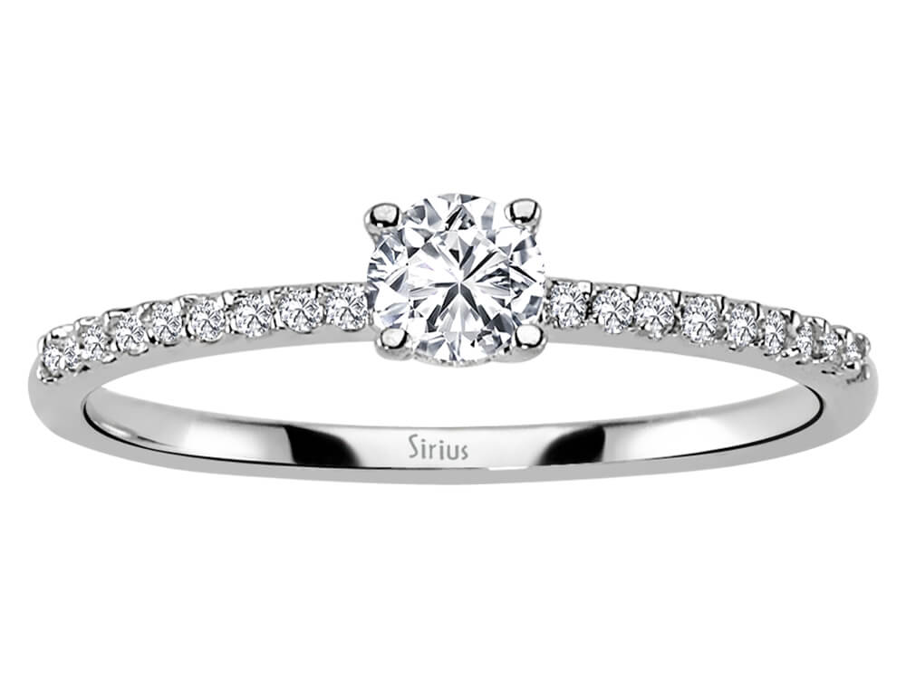 0.23 total carat diamond solitaire ring in 14 K white gold