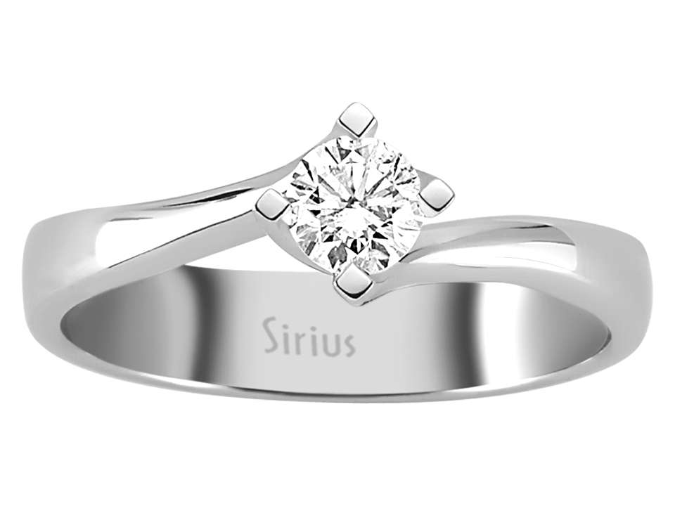 0,31 Carat Diamant Solitaire Ring in 585er 14 Karat Weißgold - handgefertigter Diamantschmuck aus Feingold | Sirius Diamant
