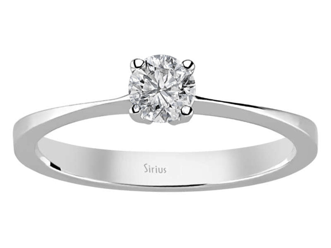 0,30 Karat Diamant Solitaire Ring in 14K Weissgold - handgefertigter Diamantschmuck aus Feingold | Sirius Diamant