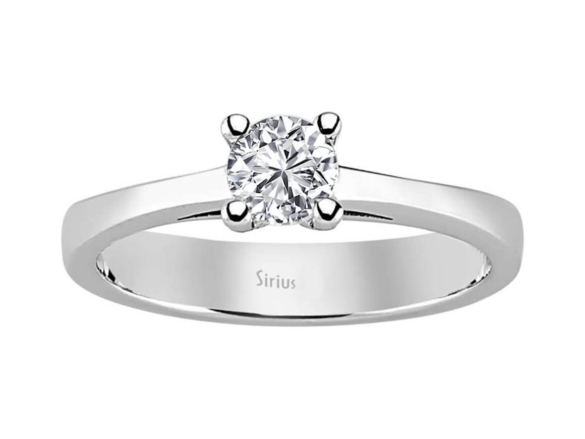 0,47 Karat Diamant Solitaire Ring in 585er 14K Weißgold - handgefertigter Diamantschmuck aus Feingold | Sirius Diamant