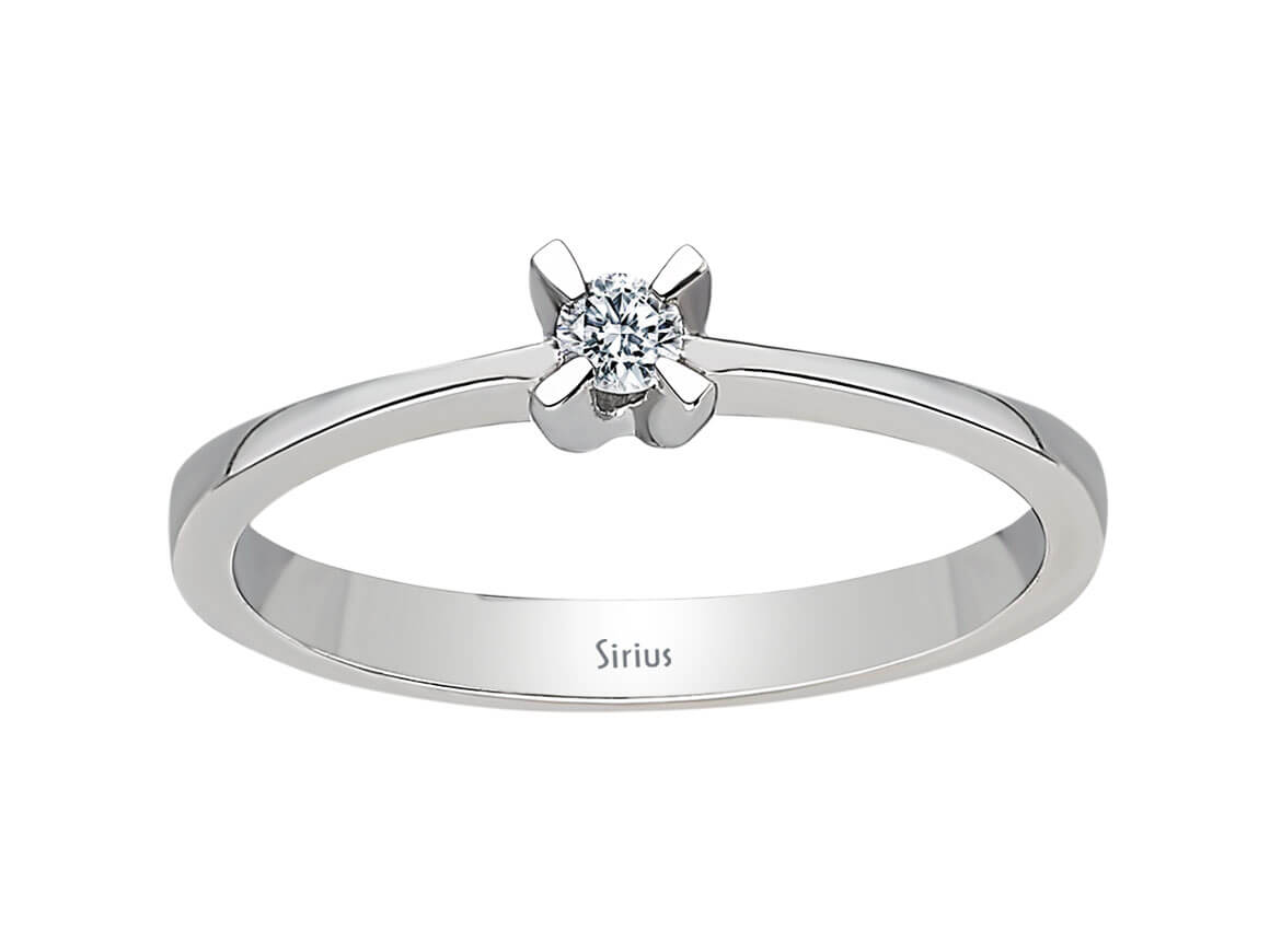 0.07 carat solitaire diamond ring in 333 8K white gold