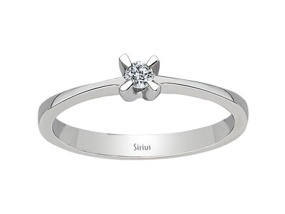 0.07 carat solitaire diamond ring in 333 8K white gold