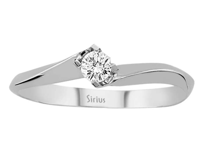 0,13 Karat Diamant Solitaire Ring in 333er 8K Weissgold – handgefertigter Diamantschmuck aus Feingold | Sirius Diamant