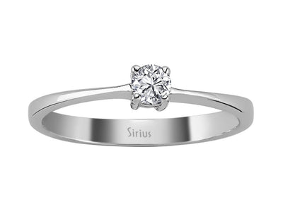 Bague solitaire en or blanc 14 carats avec diamant de 0,15 carat