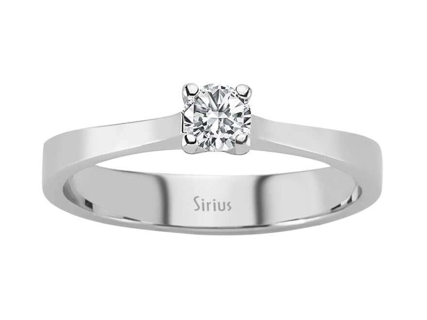 0,23 Karat Diamant Solitaire Ring in 585er 14K Weißgold - handgefertigter Diamantschmuck aus Feingold | Sirius Diamant