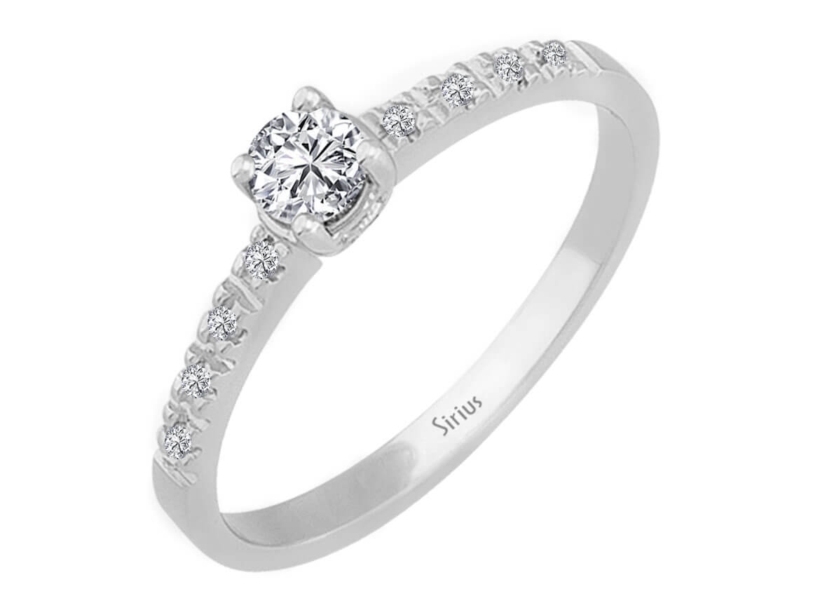 0,29 Gesamtkarat Diamant Solitaire Ring in 14K Weißgold - handgefertigter Diamantschmuck aus Feingold | Sirius Diamant
