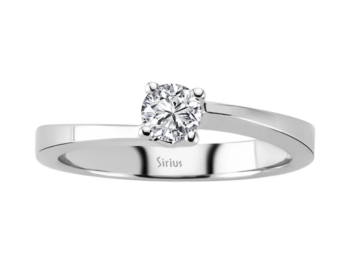 0,30 Karat Diamant Solitaire Ring in 585er 14 Karat Weißgold - handgefertigter Diamantschmuck aus Feingold | Sirius Diamant