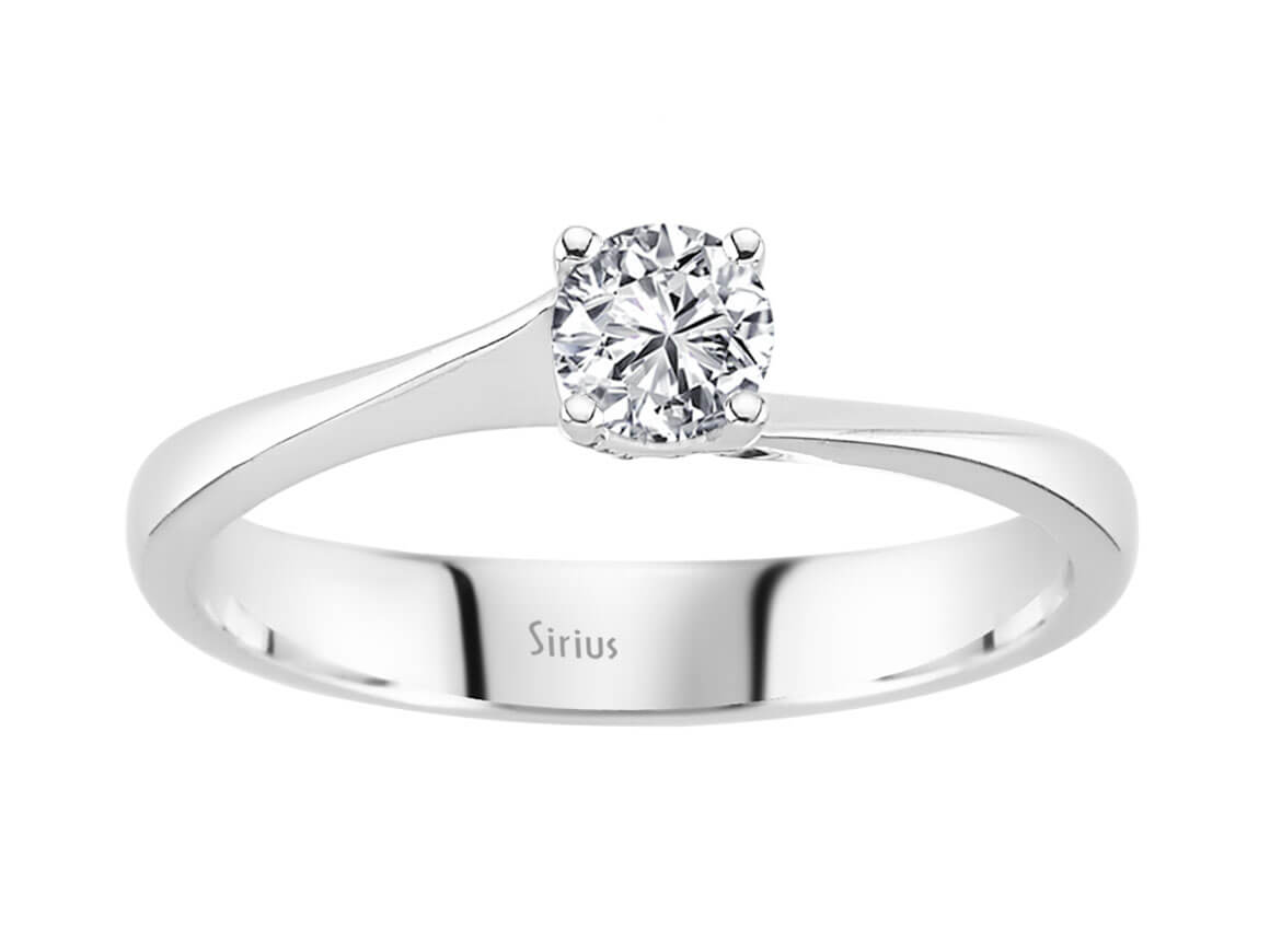 0,30 Karat Diamant Solitaire Ring in 585er 14K Weissgold - handgefertigter Diamantschmuck aus Feingold | Sirius Diamant