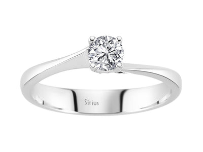 0.30 carat diamond solitaire ring in 585 14K white gold