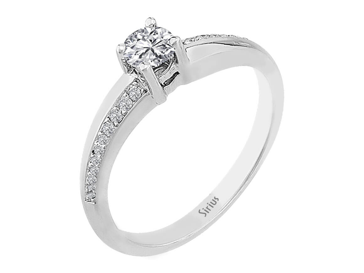 0,40 Gesamtkarat Diamant Solitaire Ring in 585er 14K Weißgold - handgefertigter Diamantschmuck aus Feingold | Sirius Diamant