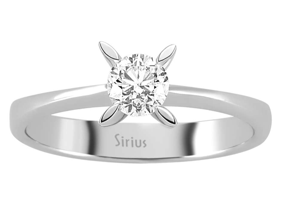 0,39 Karat Diamant Solitaire Ring in 585er 14 Karat Weißgold - handgefertigter Diamantschmuck aus Feingold | Sirius Diamant