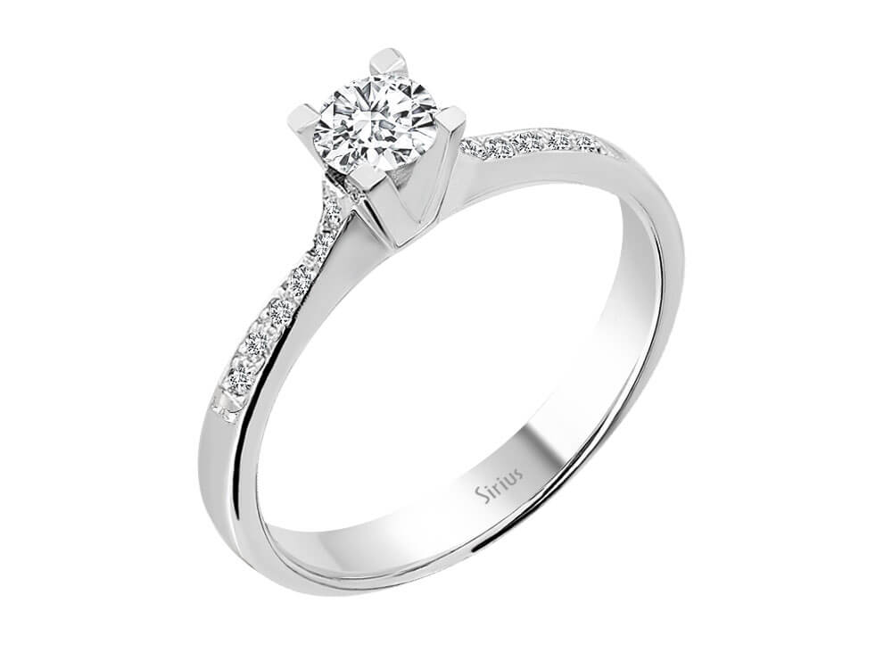 0,36 Karat Solitaire Diamant Ring in 585er 14K Weißgold - handgefertigter Diamantschmuck aus Feingold | Sirius Diamant