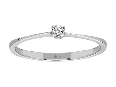 Bague solitaire en or blanc 333 8 carats avec diamant de 0,05 carat