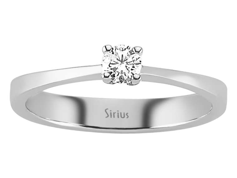 0,14 Karat Diamant Solitaire Ring in 585er 14K Weißgold – handgefertigter Diamantschmuck aus Feingold | Sirius Diamant