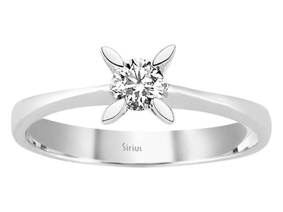0.20 carat diamond solitaire ring in 585 14K white gold
