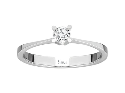 Bague solitaire en or blanc 14 carats avec diamant de 0,13 carat