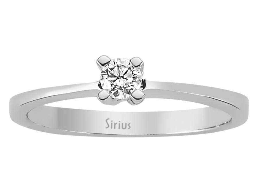 Bague solitaire en or blanc 14 carats avec diamant de 0,17 carat