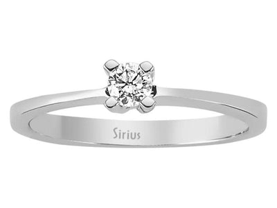 Bague solitaire en or blanc 14 carats avec diamant de 0,17 carat