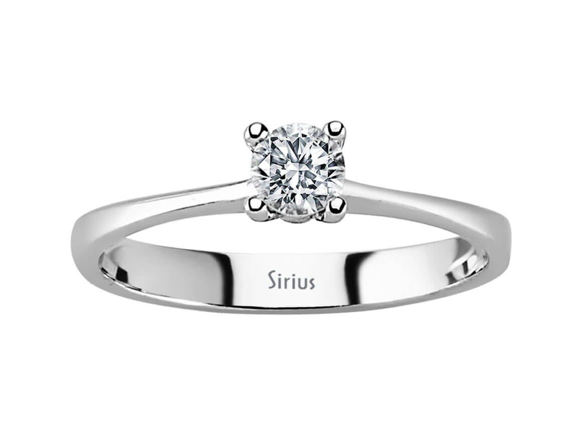0,24 Karat Diamant Solitaire Ring in 585er 14K Weißgold - handgefertigter Diamantschmuck aus Feingold | Sirius Diamant