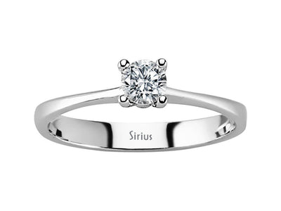 0.24 carat diamond solitaire ring in 14K white gold
