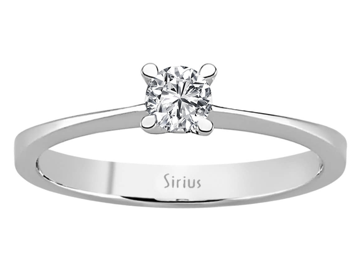 0,21 Karat Diamant Solitaire Ring in 585er 14K Weissgold - handgefertigter Diamantschmuck aus Feingold | Sirius Diamant