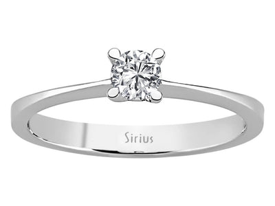 0.21 carat diamond solitaire ring in 585 14K white gold