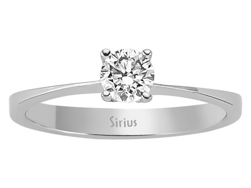 0,39 Carat Diamant Solitaire Ring in 14 Karat Weißgold - handgefertigter Diamantschmuck aus Feingold | Sirius Diamant