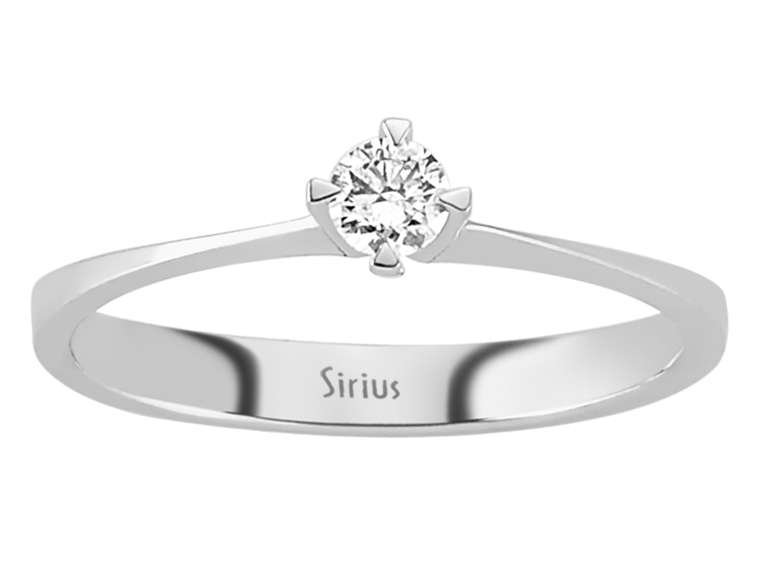 0,12 Karat Diamant Solitaire Ring in 585er 14K Weißgold - handgefertigter Diamantschmuck aus Feingold | Sirius Diamant