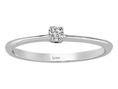 0.06 carat diamond solitaire ring in 333 8 carat white gold