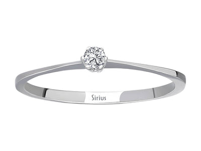 0.05 carat diamond solitaire ring in 18K white gold