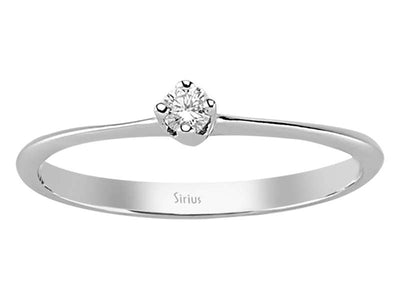 0.07 carat diamond solitaire ring in 333 8K white gold