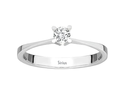 0.09 carat diamond solitaire ring in 333 8K white gold