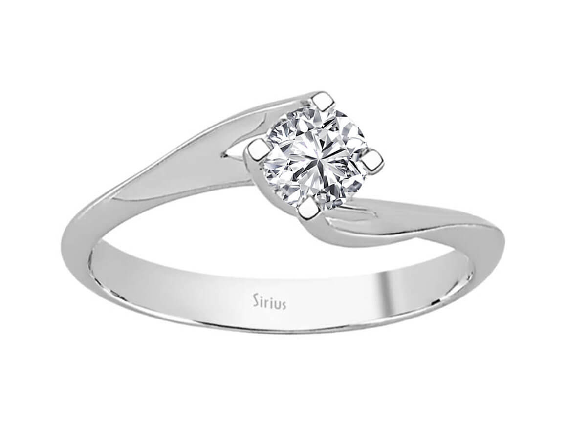 0.36 carat diamond solitaire ring in 14K white gold