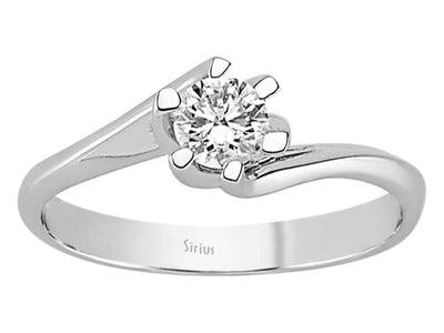 0.31 carat diamond solitaire ring in 14K white gold