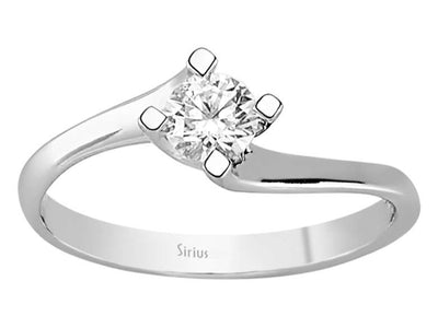 0.35 carat diamond solitaire ring in 585 14K white gold