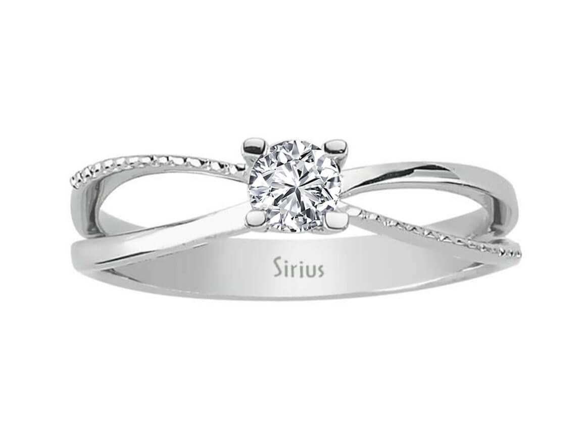 0,26 Karat Diamant Solitaire Ring in 585er 14 Karat Weißgold - handgefertigter Diamantschmuck aus Feingold | Sirius Diamant