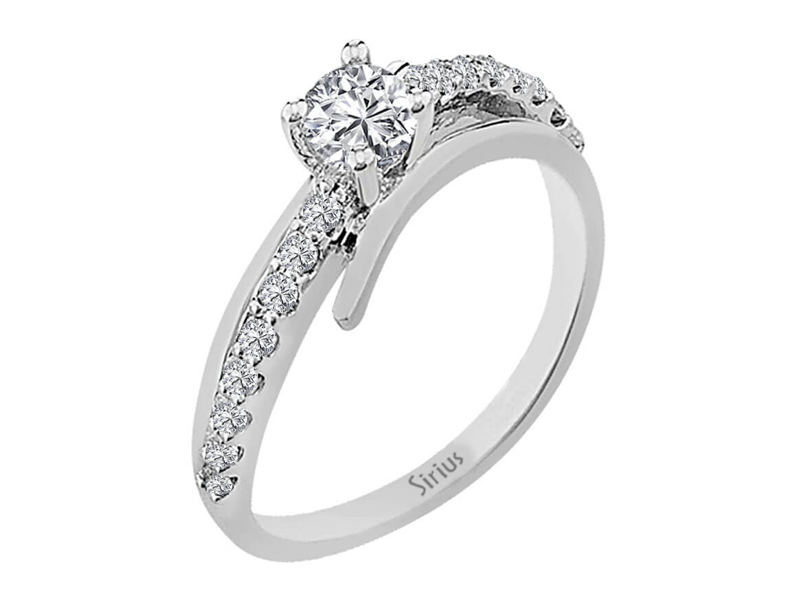 0,57 Gesamtkarat Diamant Solitaire Ring in 585er 14K Weißgold - handgefertigter Diamantschmuck aus Feingold | Sirius Diamant