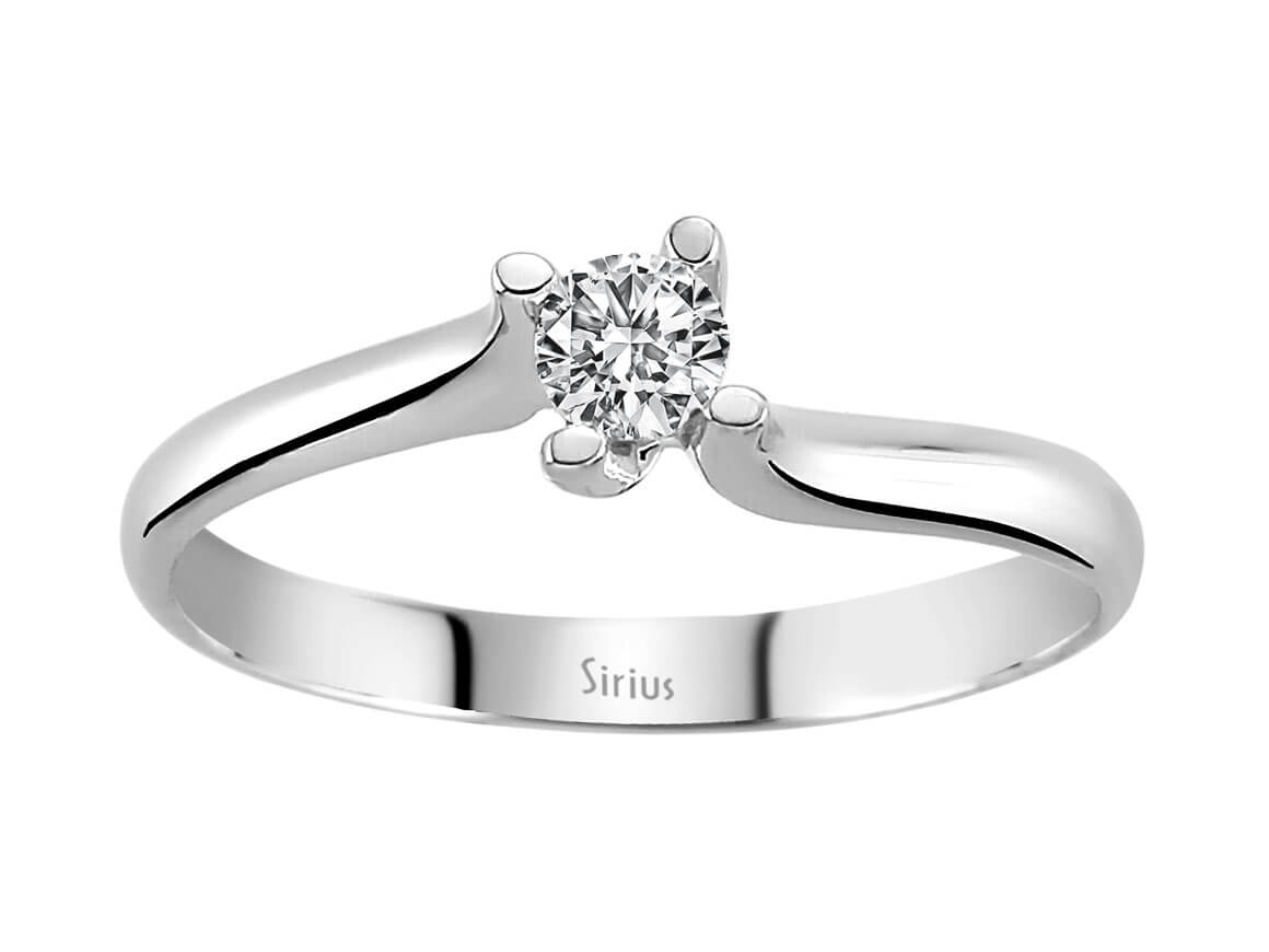 0.21 carat diamond solitaire ring in 585 14K white gold
