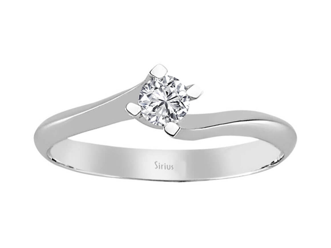 0,22 Karat Diamant Solitär Ring in 14 Karat Weißgold - handgefertigter Diamantschmuck aus Feingold | Sirius Diamant