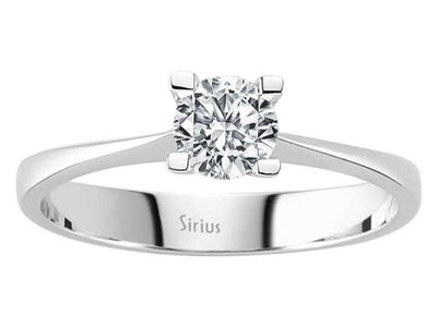 0.50 carat diamond solitaire ring in 18 K white gold
