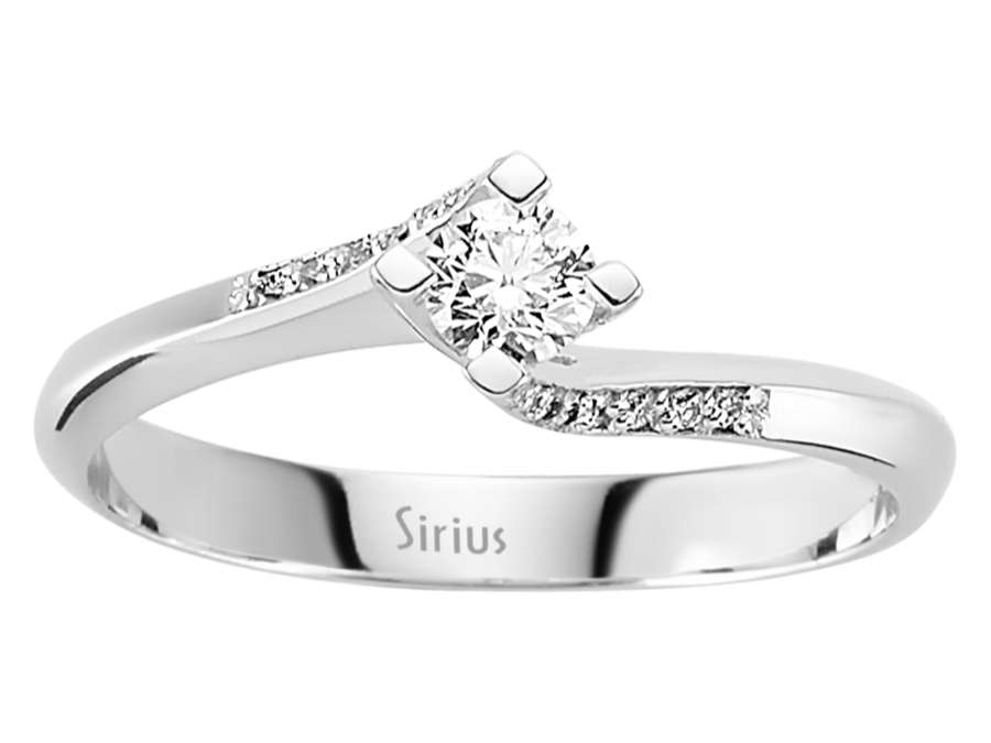 0,25 Karat Diamant Solitär Ring in 14 K Weißgold - handgefertigter Diamantschmuck aus Feingold | Sirius Diamant