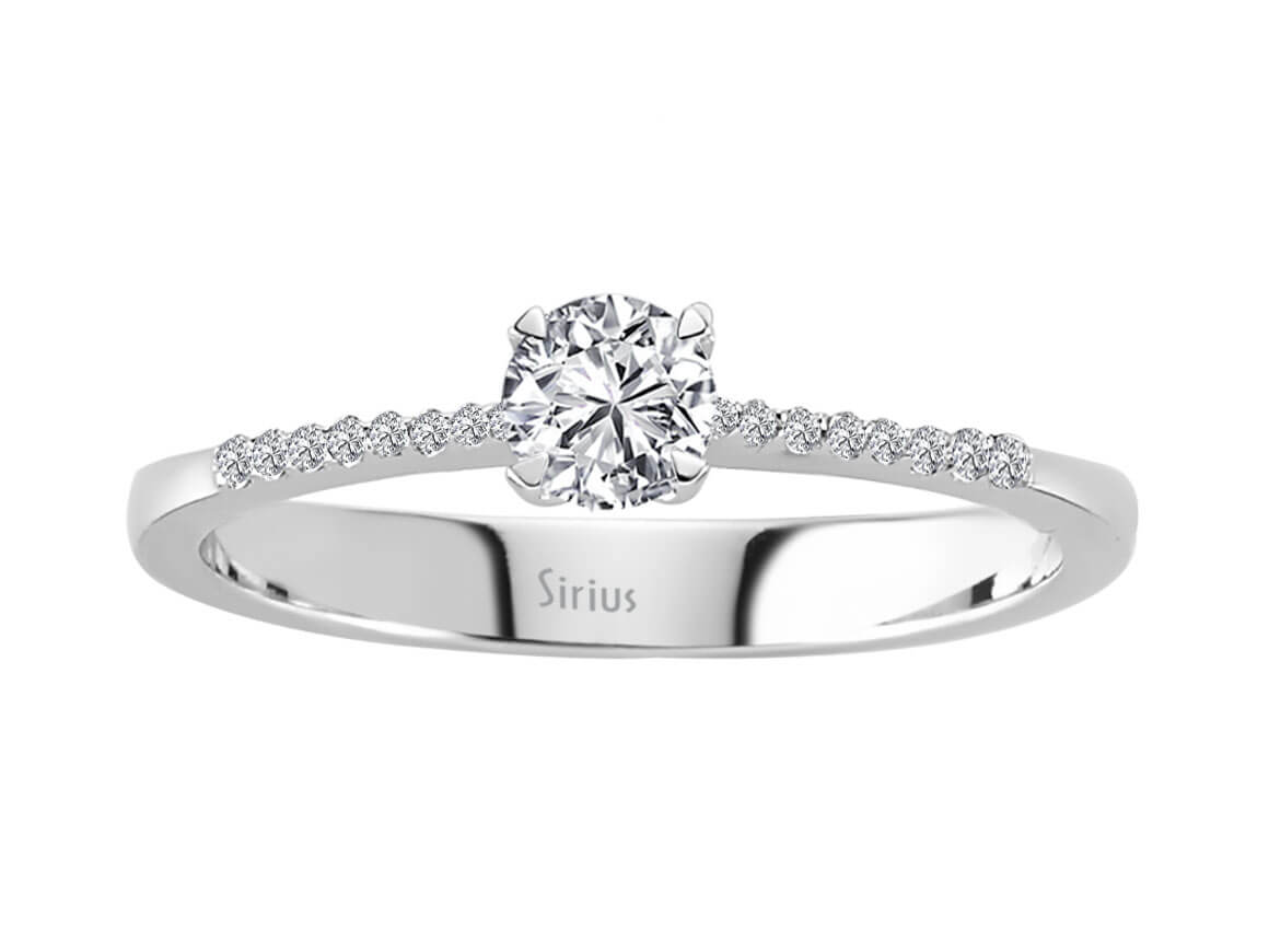 0,35 Karat Diamant Solitär Ring in 14k Weißgold - handgefertigter Diamantschmuck aus Feingold | Sirius Diamant