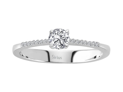 0.35 carat diamond solitaire ring in 14k white gold