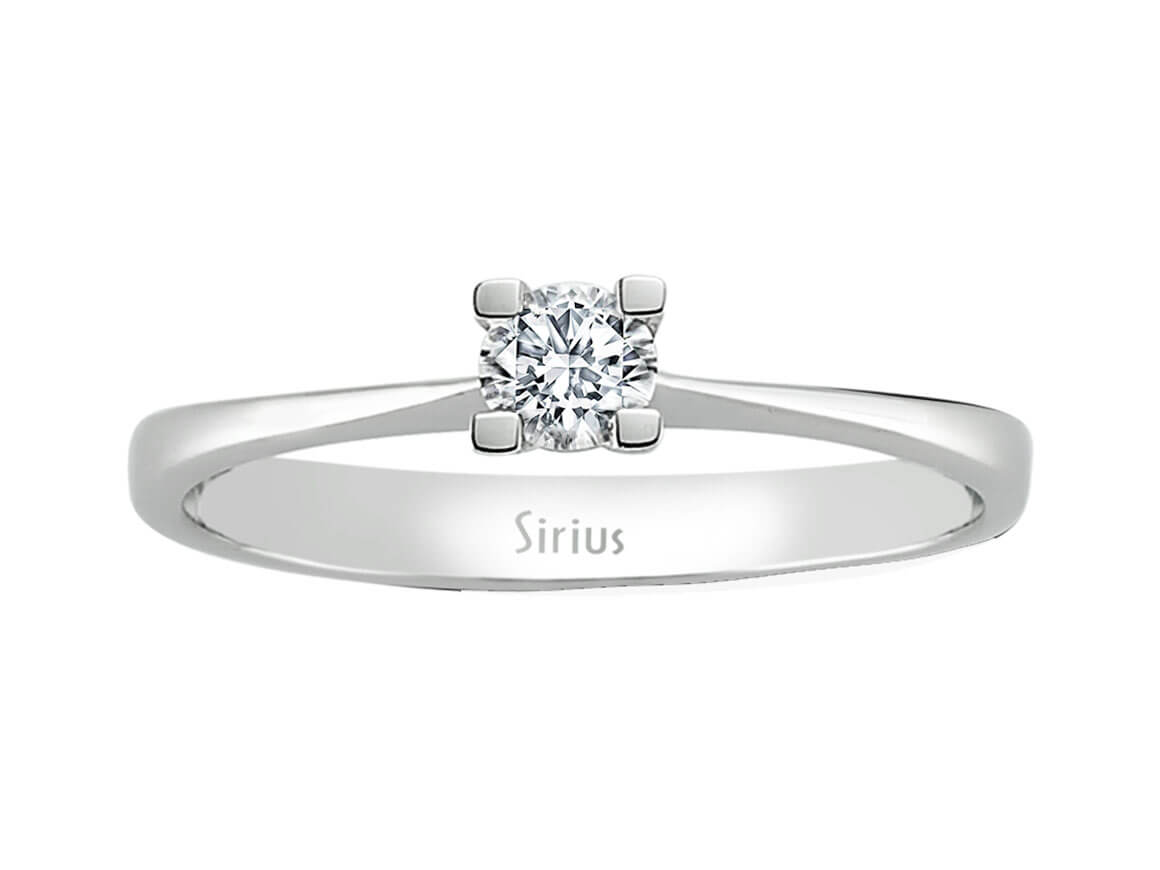 0,20 Carat Diamant Solitär Ring in 18k Weißgold - handgefertigter Diamantschmuck aus Feingold | Sirius Diamant