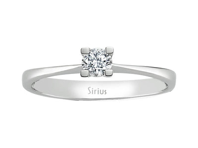 0.20 carat diamond solitaire ring in 18k white gold
