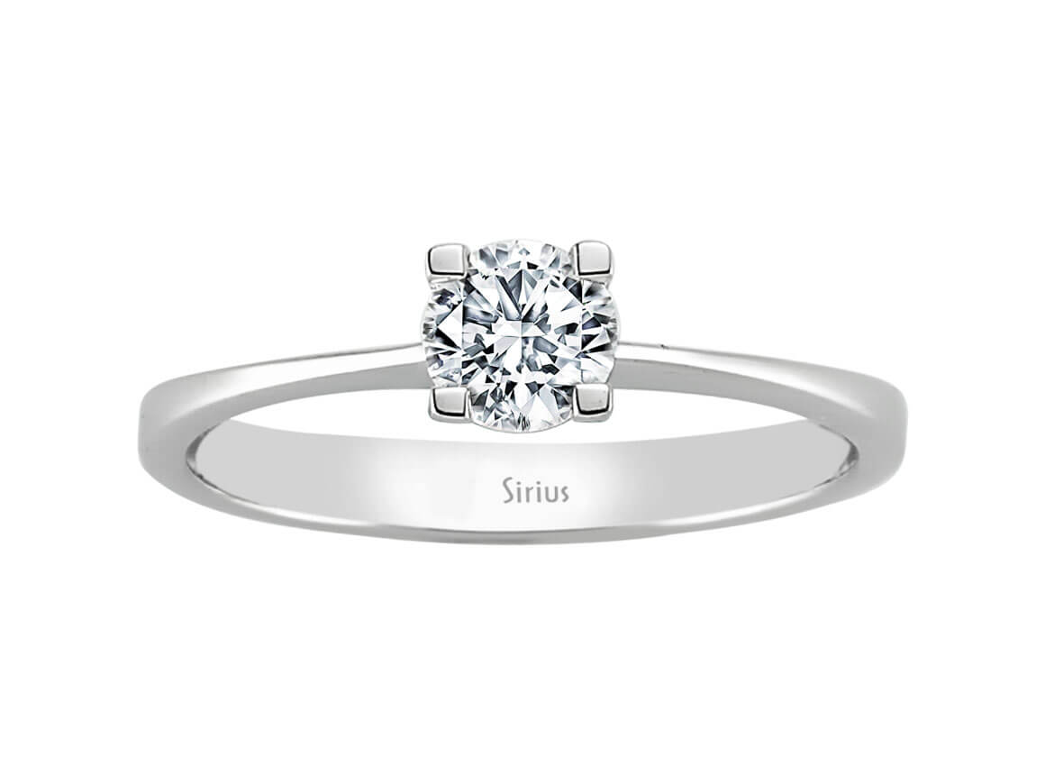 0,42 Karat Diamant Solitär Ring in 585er 14 Karat Weißgold - handgefertigter Diamantschmuck aus Feingold | Sirius Diamant