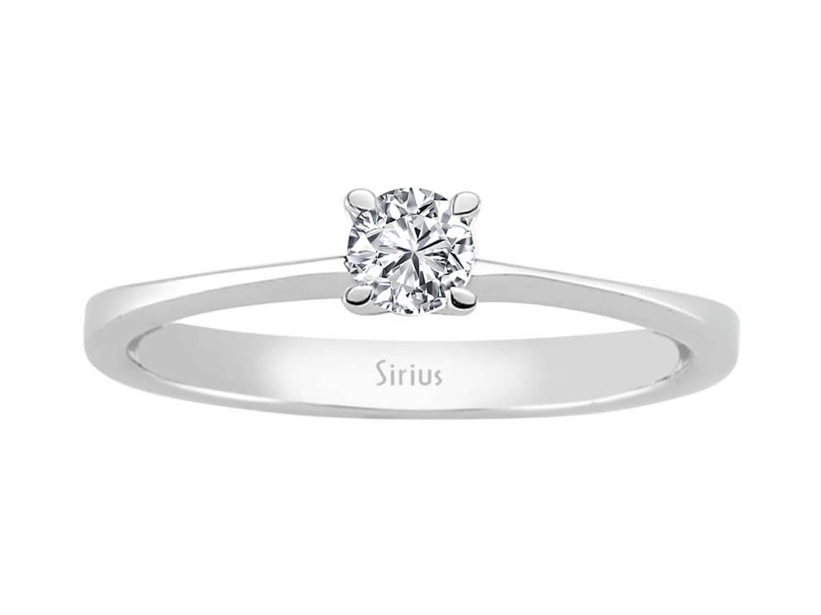 0,20 Karat Diamant Solitär Ring in 14 Karat Weißgold - handgefertigter Diamantschmuck aus Feingold | Sirius Diamant