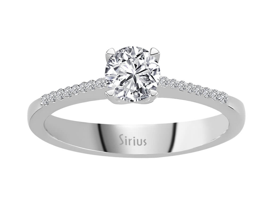 0.57 carat diamond solitaire ring in 14 carat white gold